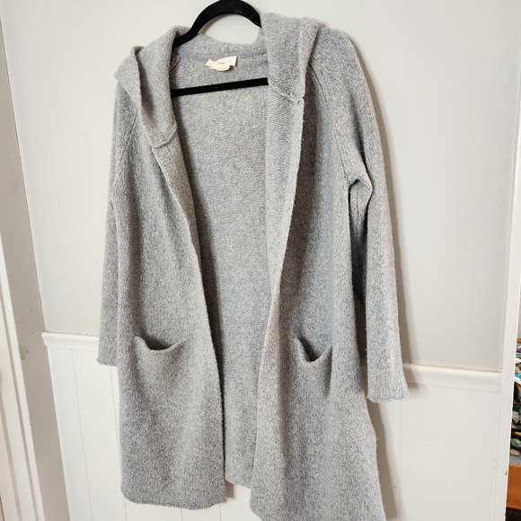 Aritzia Sweaters - TNA Aritzia Grey Wool Hooded Sweater Cardigan